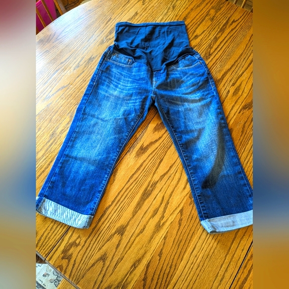 Mavi Denim - Mavi Cropped Maternity Cuffed Jeans, Waist 30"